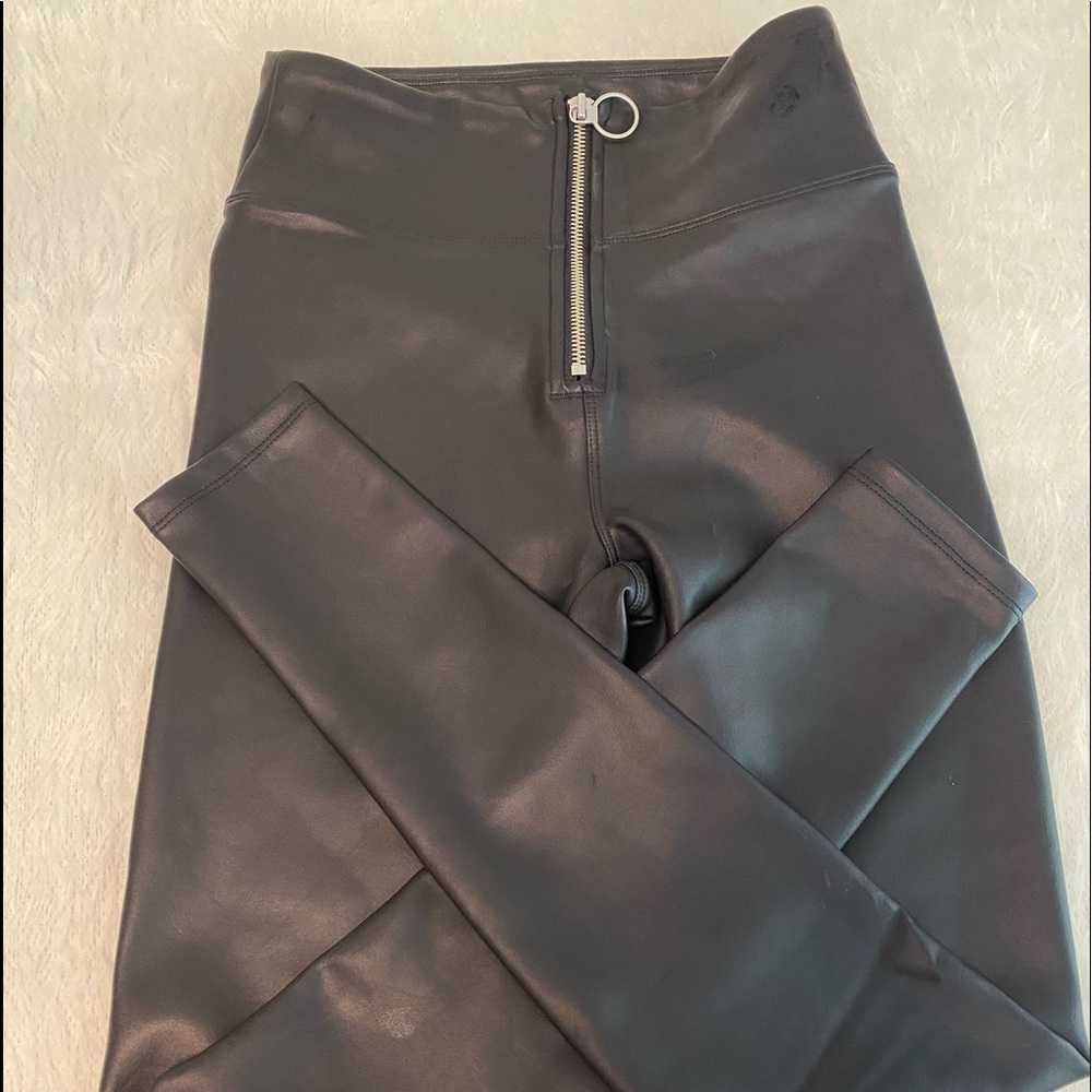 Express leather type black pants. Form fitting xs.